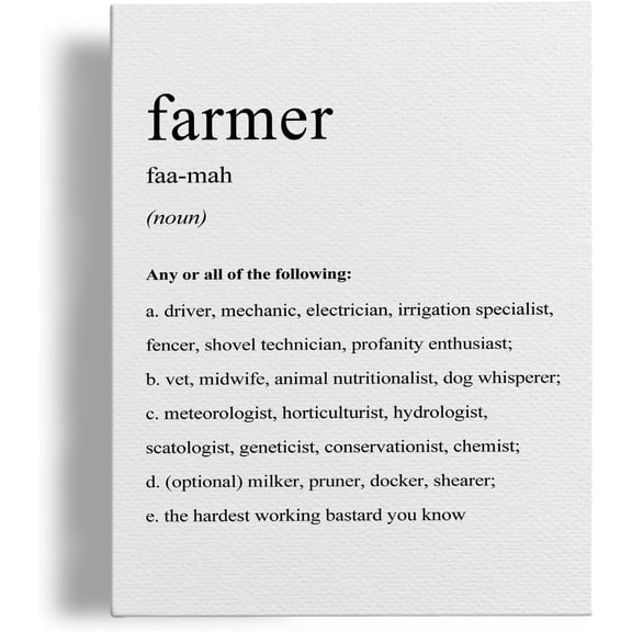 Gifts for Farmers,Farmer Canvas Wall Art,Farm House Decor,Farm House Wall Decorations for Home,Farmer Gifts for Men,Framed 11x14 Inch
