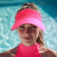 thumbnail image 3 of Womens Visor Sun Hat Wide Brim Cool Adjustable Summer UV Protection Visor Hat for Beach Sport Golf Travel Outdoor, 3 of 7