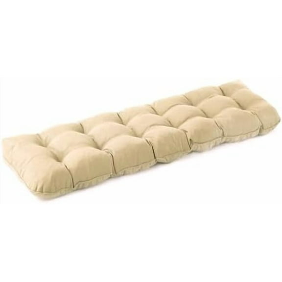 Outdoor Bench Cushion, 59x18x5 Inch, Waterproof Bench Cushion for Outdoor/Indoor Furniture, Tufted Patio Bench Seat Cushion, Fade Resistant Outdoor Cushions for Porch Swing Couch, Beige