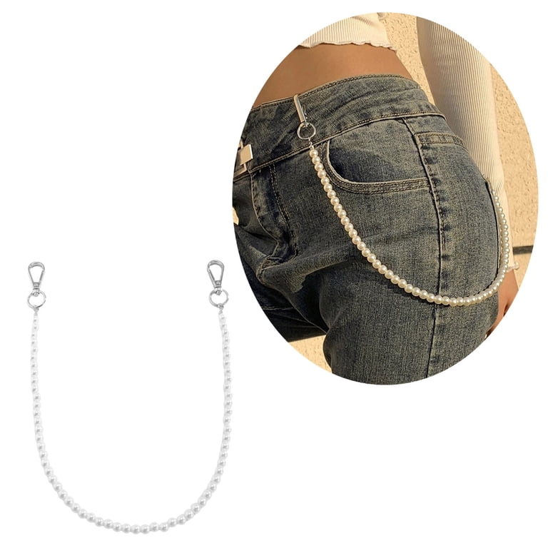 CIYISON Simple Imitation Pearl Waist Chain Men Vintage Metal  display picture 1