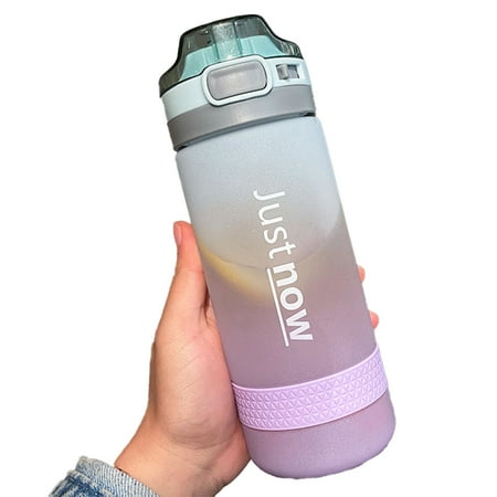 

Sports Bottle with Soft Sucker 600ml Cute Scale Water Bottle Flip Top Lid with Lock Gradient Color for Outdoor Travel New