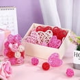thumbnail image 6 of Uutvmp 24Pcs Valentine's Day Bowl Filler 2.36 Inch Mixed Colors Heart Shaped Filler Wicker Rattan Decorative Balls Heart Filler Decor Craft for Party Supplies White, Pink, Rose Red, Red, 6 of 7