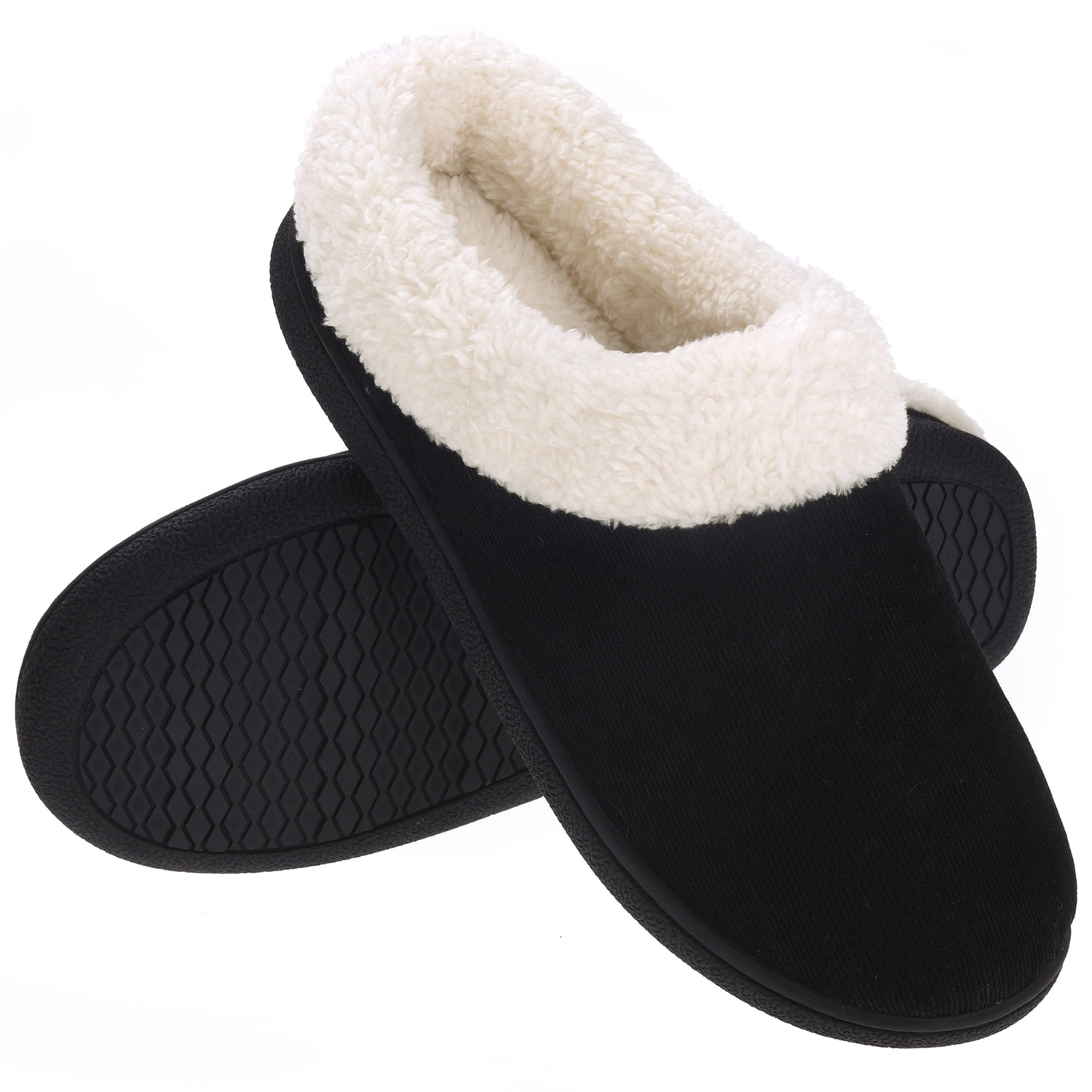 Details about   Womens Slippers Cozy Memory Foam Closed Back Slippers with Warm Fur Lining Ladi 