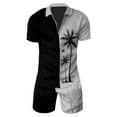 thumbnail image 2 of Vedolay Workout Short Sets Men's 2 Pieces Cotton Set Shirt and Shorts Summer Outfits,Black 4XL, 2 of 3