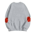 thumbnail image 5 of SYMOID Womens Sequin Heart Graphic Crewneck Sweatshirt - 100% Polyester Loose Pullover with Red Heart Elbow Patches, Gray, Sizes S-XXL,Size XL, 5 of 5