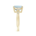 thumbnail image 3 of ANGARA Natural Cushion 3.5 ct Aquamarine Solitaire Ring with Diamond Accents in 14K Yellow Gold for Women (Size-10mm) | March Birthstone, Anniversary, Jewelry Gift for Women | Natural Aquamarine Ring, 3 of 8