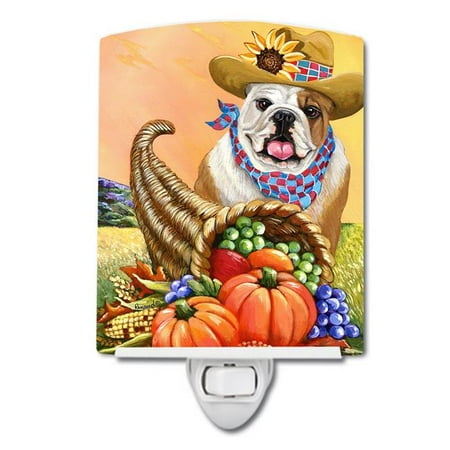 

6 x 4 in. English Bulldog Autumn Ceramic Night Light