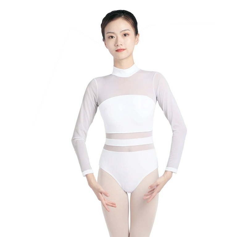 Ballet Leotards Long Sleeve Yoga Gymnastics Dance Bodysuit for Teen Girls ,  A Size up