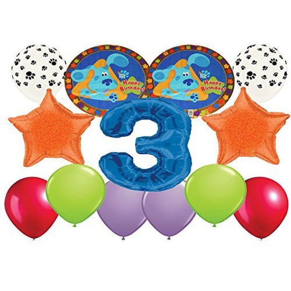 Birthday Blues Clues Balloon Bouquet 13 Count Happy 3rd