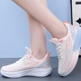 thumbnail image 4 of Dweltoz Women's Breathable Mesh Running Shoes Lace Up Athletic Walking Sneakers Thick Sole Low Top Casual Gym Shoes,Pink 7.5, 4 of 5