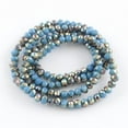 thumbnail image 2 of Electroplate Glass Faceted Rondelle Bead Strands Half Rainbow Plated Light Sky Blue 8x6mm Hole: 1mm about 72pcs/strand 17.3 inch, 2 of 2