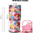 thumbnail image 2 of 30oz Valentines Tumbler with Handle and Flip Straw, Heart Stainless Steel Vacuum Insulated Cup, Travel Mug Water Bottle, Birthday Christmas Gifts for Wife Girlfriend Bride, 2 of 6