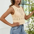 thumbnail image 5 of Aezemi Women Hollow out Tank Tops, Beach Crochet Cover Pullover Shirts, Eyelet Summer Sleeveless Fashion Undershirts, 5 of 6