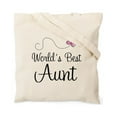 thumbnail image 2 of CafePress - World's Best Aunt Tote Bag - Unisex Canvas Tote Bag, Beige, 1-Piece, 2 of 7