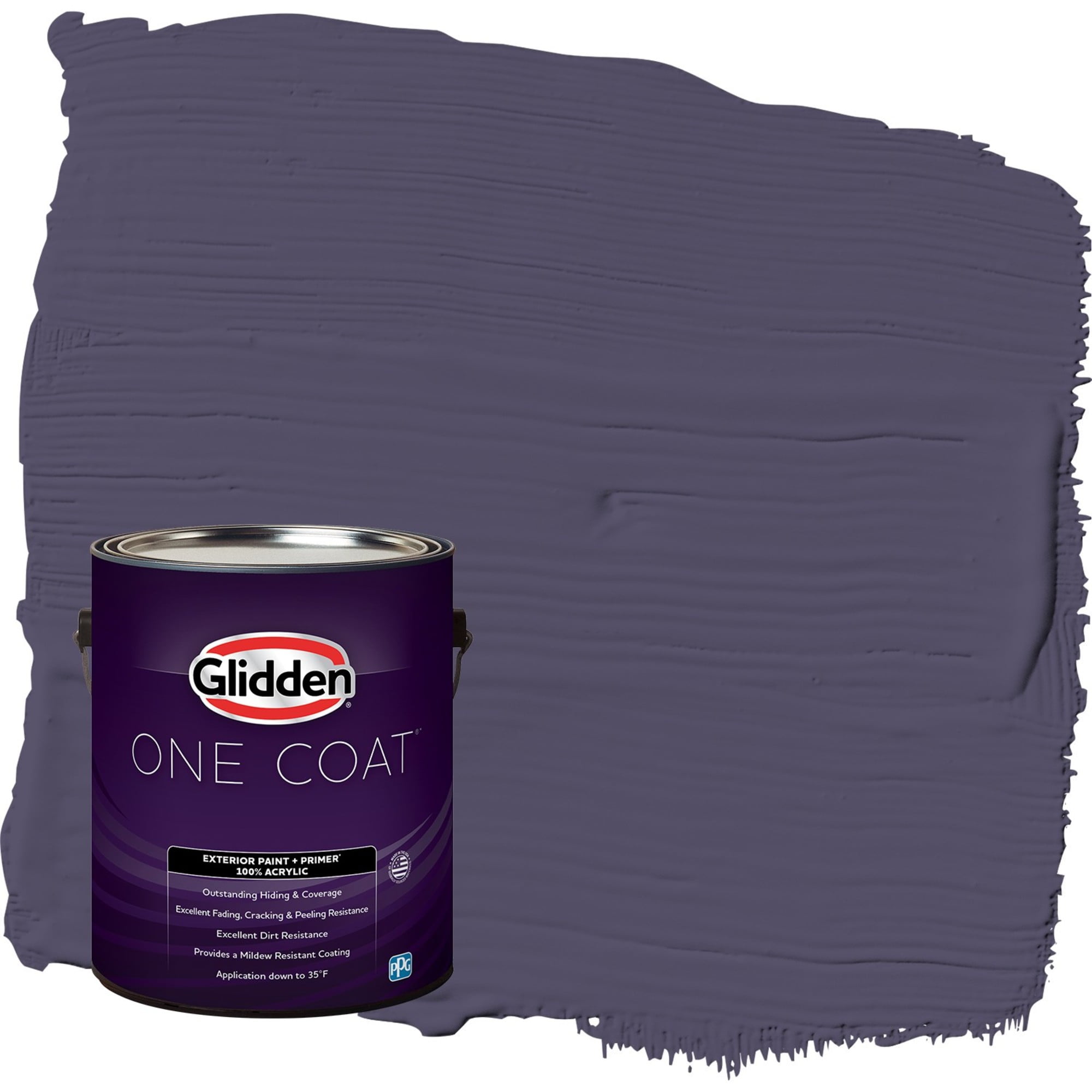Glidden One Coat Eggplant / Purple Semi-Gloss Exterior Paint with