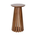 thumbnail image 4 of Kate and Laurel Klarc Modern Slatted Wood Round Drink Table, 12 x 12 x 22, Walnut Brown, Circle Pedestal Table for Use as Bedroom Nightstand, Indoor Plant Stand, or Decorative Living Room Accent, 4 of 8