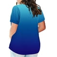 thumbnail image 3 of Wlynlyn Women's Plus Size T Shirts Short Sleeve Tops Casual V Neck Tees Loose Fitted Blouses Gradient Color, 3 of 5