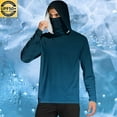 thumbnail image 2 of FAVIPT Sun Shirts for Men Long Sleeve UV Protection Shirts Lightweight Rash Guard UPF 50+ Shirt Outdoor Hiking Fishing Jackets with Hoodies and Mask Black,XL, 2 of 8