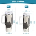 thumbnail image 6 of Yayeee 40oz Double-Wall Insulated Stainless Steel Tumbler with Handle Bottle, Gray Cute Cats, 6 of 8