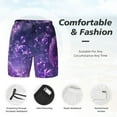 thumbnail image 6 of Picia Purple Bubble Abstract Art pattern Mens Swim Trunks with Compression Liner Stretch Beach Shorts Quick Dry with Zipper Pockets No-Chafing Board Shorts-Medium, 6 of 9