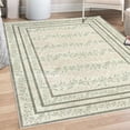 thumbnail image 1 of Leaves Area Rug with Non-Slip Backing, Neutral Colored Botanical Design of Delicate Branches and Rectangular Frames, Quality Carpet for Bedroom and Dorm Room, 4' X 5.7', Green Brown Rose, by Ambesonne, 1 of 6