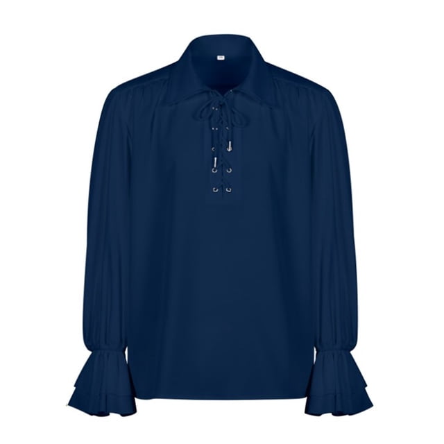 Court Style Shirt for Men Gothic Halloween Elegant Long Sleeve Ruffled Blouse Historical Reenactment Attire
