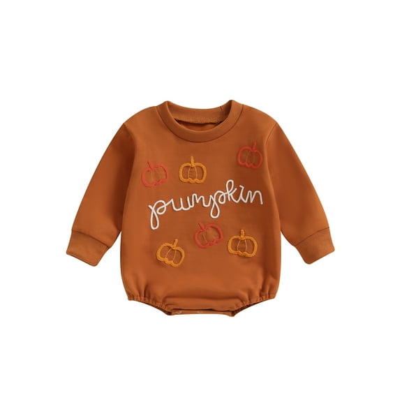FEORJGP Toddler Baby Boys Girls Halloween Rompers 0 3M 6M 12M 18M Infant Long Sleeve Pullovers Bodysuits Witch Pumpkin Letter Embroidered Sweatshirts ute Casual Comfy Clothes for Spring Fall