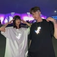 thumbnail image 2 of Summer Couple Wear Summer Wear Reflective Dinosaur Print Short-Sleeved T-Shirt Korean Version Loose, 2 of 6