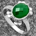 thumbnail image 2 of Faceted Natural Green Onyx 925 Sterling Silver Ring s.7.5 Jewelry R-1091 SDR177012, 2 of 5