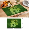 thumbnail image 6 of Happy St Patrick's Day Placemats Set of 12 Lucky Shamrocks Farmhouse Green Leaf Place Mats Indoor Wipeable Table Mats Washable Dining Table Placemats for Kitchen Holiday Party Home Decor 13x19 Inch, 6 of 9