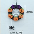 thumbnail image 2 of Corona de Halloween no tejida de 20 cm, corona de calabaza para decoración de Halloween de pared de ventana interior y exterior, 2 of 5