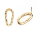 thumbnail image 4 of 304 Stainless Steel Twist Oval Stud Earrings for Women Golden 25.5x13mm Pin: 0.7mm, 4 of 4