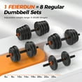 thumbnail image 3 of UPGO Adjustable Dumbbell Set,50lb Free Weight Set with Connector Bar,5 in 1 Workout Gear with Dumbbell,Kettlebell,Barbell,Push up Handle,Weight Plate,for Home Gym Fitness Exercise, 3 of 8