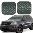 thumbnail image 1 of Bingfone River Freshwater Fish Windshield Sun Shade 2-Piece Foldable Car Front Window Sunshade for Most Sedans SUV Truck-Large, 1 of 6