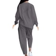 thumbnail image 6 of RYRJJ Lounge Sets for Women Two Piece Outfits Y2K Sweatsuits Sets Asymmetrical Hem Top Long Pants Loungewear Workout Athletic Tracksuits(Gray,5XL), 6 of 9