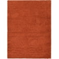 thumbnail image 1 of Unique Loom Solo Solid Shag Collection Area Modern Plush Rug Lush & Soft, 8' 0 x 11' 0 Rectangular, Terracotta, 1 of 10
