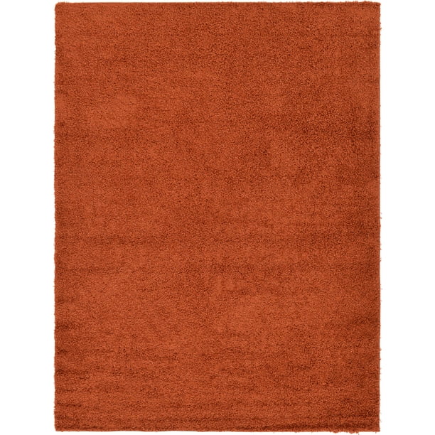 Unique Loom Indoor Rectangular Solid Print Modern Area Rugs Brown, 8' 0
