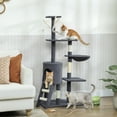 thumbnail image 2 of PawHut 53" Cat Tree Tower with Condo, Large Kitten Activity Centre, Dark Grey, 2 of 10