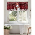 thumbnail image 2 of Christmas Snowman Kitchen Valances for Windows Winter Snowflakes Valance Curtains&nbsp; for Kitchen /Living Room/Bedroom/ Bathroom Decor, 54"x18 " ,Rod Pocket 1 Panel, Red Black Buffalo Plaid, 2 of 7