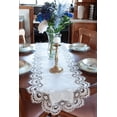 thumbnail image 5 of White European Lace and Antique Jacquard Fabric Table Runner (14" x 27" | 16" x 35"/44"/54" 14"x70"), 5 of 5
