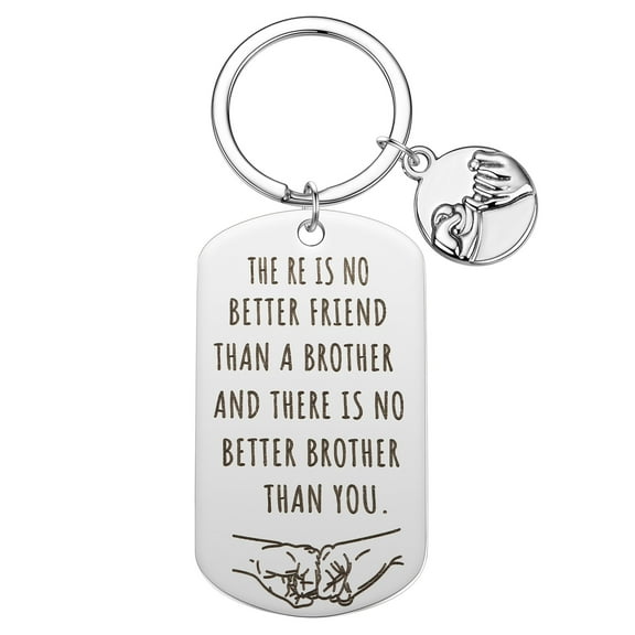 To My Brother Keychain Inspirational Family Gifts Ornaments Accessories Gift Stainless Steel Bag Car Pendant Key Chain