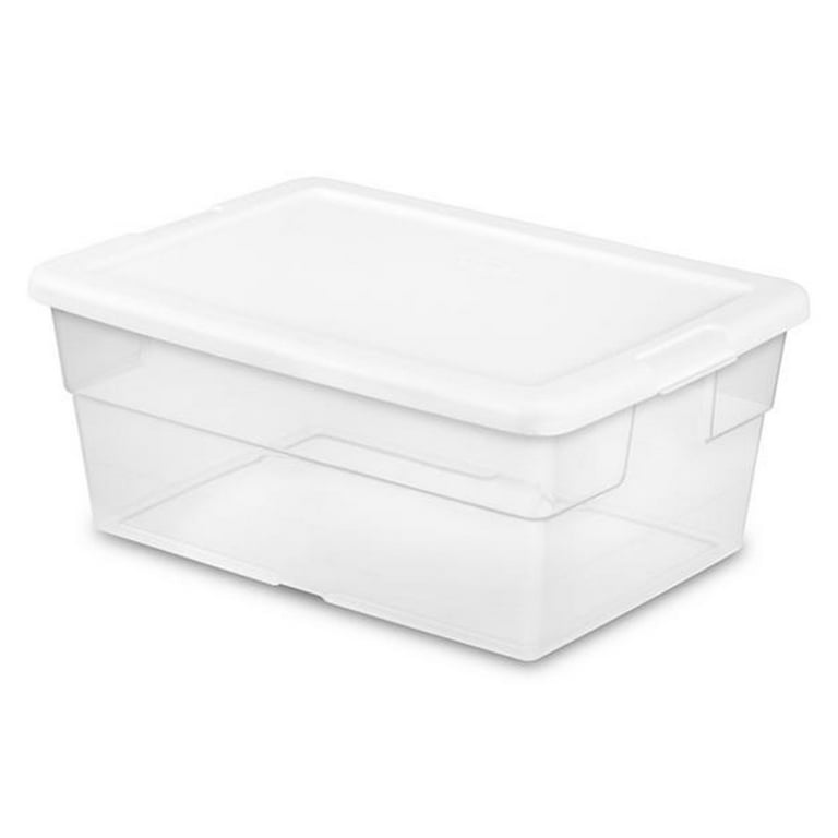 Sterilite 16 Quart Stacking Storage Container Tub with Lid, Clear (12 Pack)