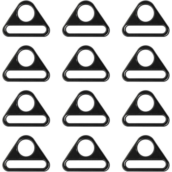 Yoqb 12 Pack Triangle D Rings, Triangle D Rings 1 Inch, Adjuster Purse Strap, Paracord Keychain Buckles Charm, Bag Hardware for String DIY Accessories PurseA108