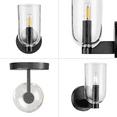 thumbnail image 6 of Prominence Home Hansley Matte Black 1-Light Wall Sconce with Clear Glass, 6 of 15