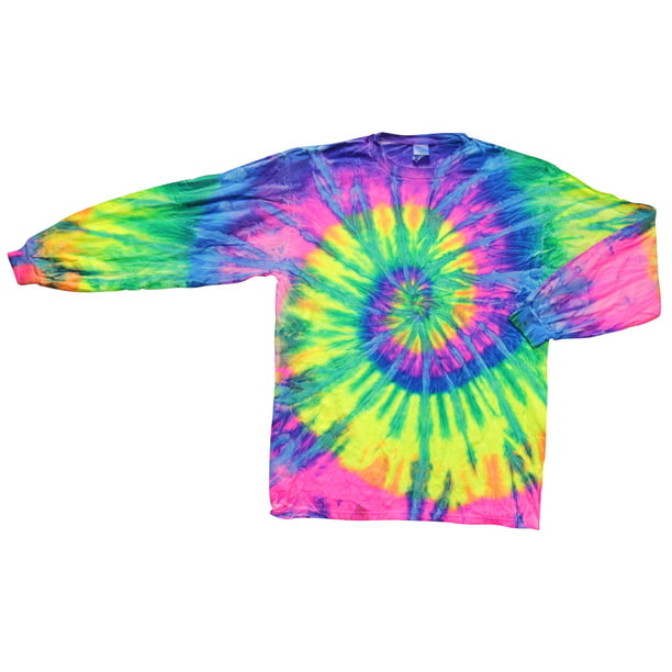 Colortone - Long Sleeve Tie-Dye - Neon Rainbow - Large - Walmart.com ...