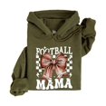 thumbnail image 4 of Football Mama Hoodie for Women Cute Coquette Bow Game Day Football Mom Pullover Sweatshirt, Army Green Hoodie, M, 4 of 8