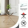 thumbnail image 7 of Sumdeal 42" Glass Dining Table Room Set for 4,5 Pieces Glass Dining Table Set for Kitchen, 7 of 7