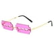 thumbnail image 2 of sin montura con personalidad de estilo punk de moda, de hoja de afeitar para hombres y mujeres Dorado Morado Macarena Gafas de sol divertidas, 2 of 3