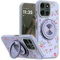 thumbnail image 2 of XPM for Motorola Moto G Power 5G 2025 Phone Case, Pattern Design Hybrid with Invisible Ring Stand & Magnetic Back, Shockproof Protective Grip Cover for Moto G Power 5G (2025) (Purple Spring Floral), 2 of 10