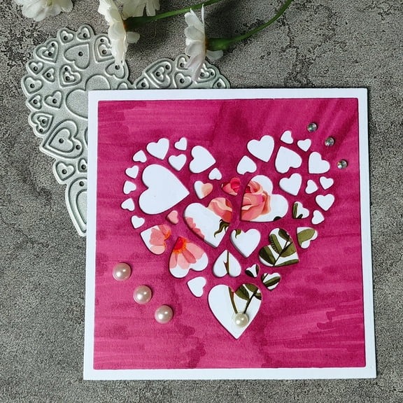 Die Cuts for Card Making, Ouginx Love Heart Metal Cutting Dies DIY Die Cutters Die Stencils for Scrapbooking, Embossing & More